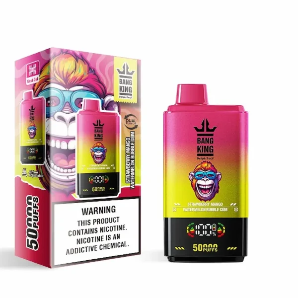 Bang King 50000 50K puffs dual flavor disposable vape - Strawberry Mango Watermelon Bubble Gum