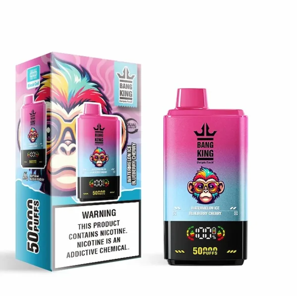 Bang King 50000 50K puffs dual flavor disposable vape - Watermelon Ice Blueberry Cherry