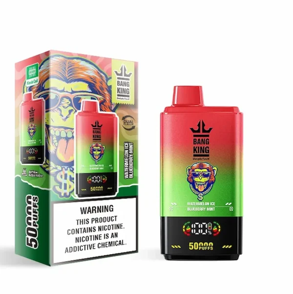 Bang King 50000 50K puffs dual flavor disposable vape - Watermelon Ice Blueberry Mint