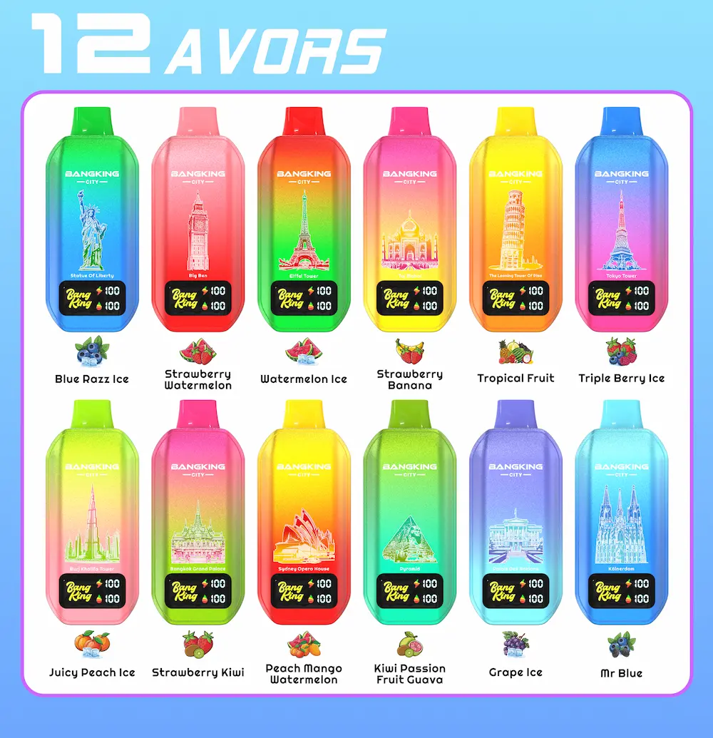 Bang King City 50000 50K Puffs Disposable Vape all flavors collection image