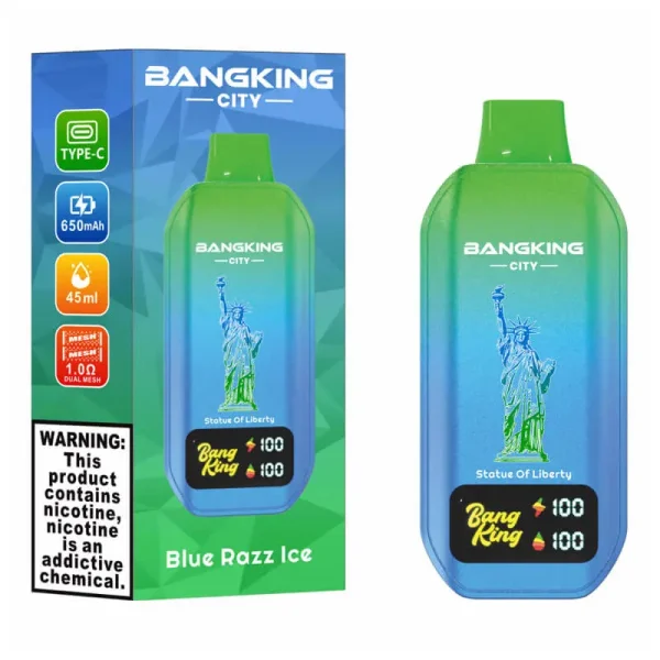 Bang King City 50000 50K Puffs Disposable Vape - Blue Razz Ice flavor