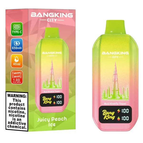 Bang King City 50000 50K Puffs Disposable Vape - Juicy Peach Ice flavor