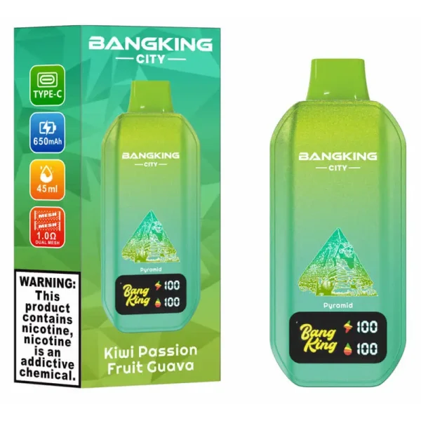Bang King City 50000 50K Puffs Disposable Vape - Kiwi Passion Fruit Guava flavor