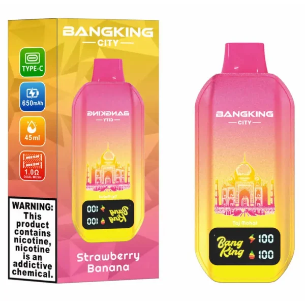 Bang King City 50000 50K Puffs Disposable Vape - Strawberry Banana flavor
