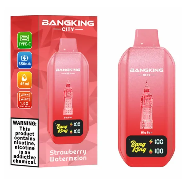 Bang King City 50000 50K Puffs Disposable Vape - Strawberry Watermelon flavor