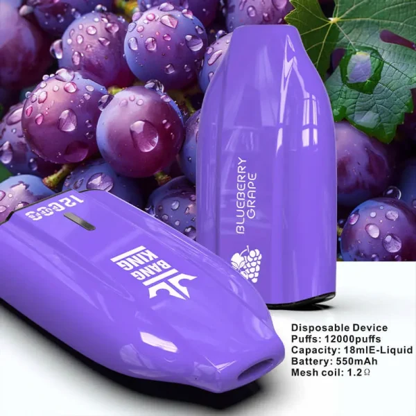 Bang King Porsche 12000 12K puffs disposable vape - Blueberry Grape flavor