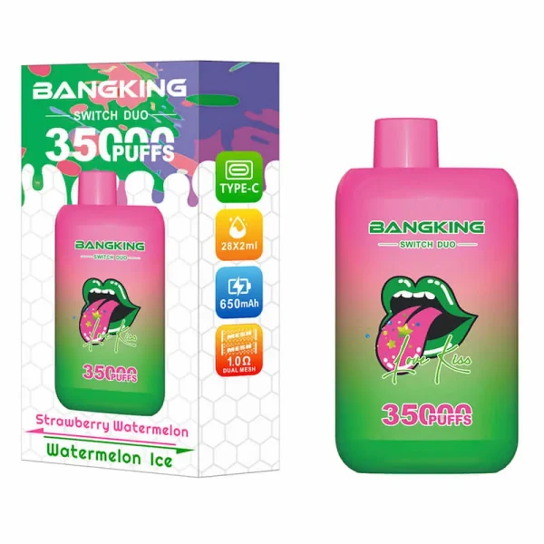 Bang King Switch Dou 35000 35K puffs dual flavor disposable vape - Strawberry Watermelon / Watermelon Ice