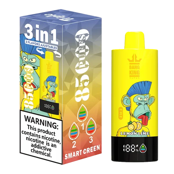 Bang King Triple 85K 3-in-1 disposable vape – Blueberry Ice, Lemon Lime, Strawberry Watermelon flavors
