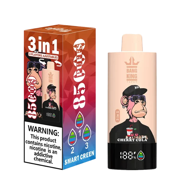 Bang King Triple 85K 3-in-1 disposable vape – Cola Ice, Cherry Cola, Mr Blue flavors