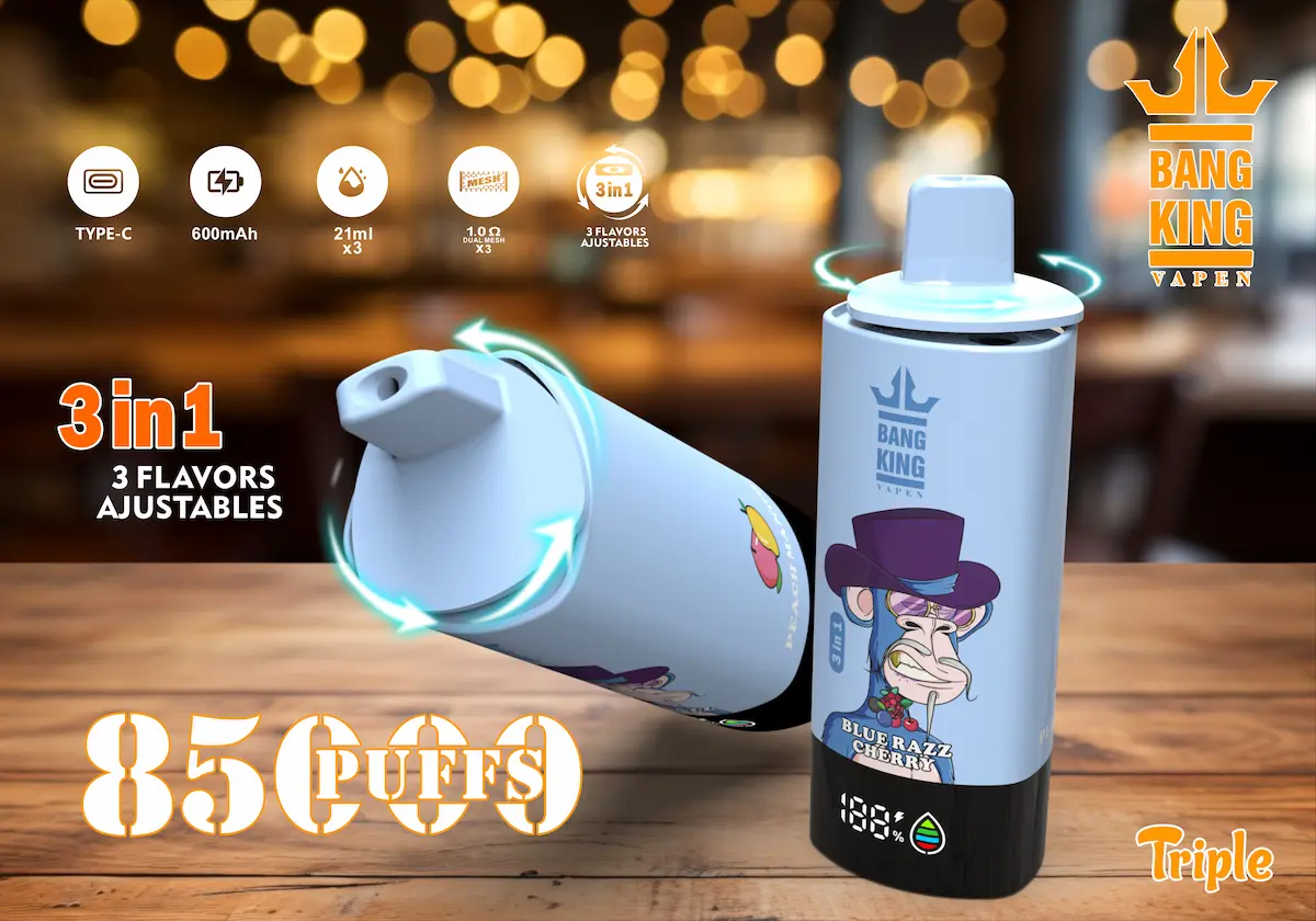 Bang King Triple 85000 85K puffs 3-in-1 disposable vape product features