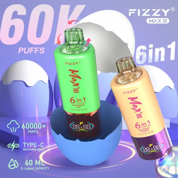 Fizzy Max III 60000 60K soffi 6 in 1 vape usa e getta immagine principale del prodotto