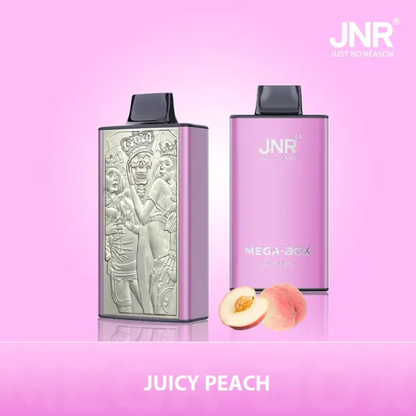 JNR Mega Box 25000 25K Puff Disposable Vape with juicy peach flavo