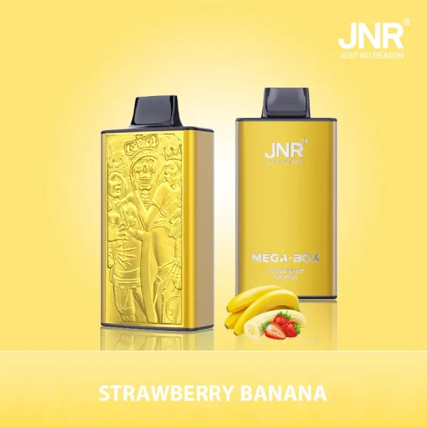 JNR Mega Box 25000 25K Puff Disposable Vape with strawberry banana flavor