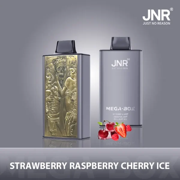 JNR Mega Box 25000 25K Puff Disposable Vape with strawberry raspberry cherry ice flavor