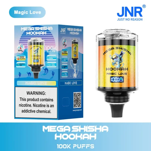JNR Mega Shisha Hookah 100K Puff Disposable Vape with magic love flavor