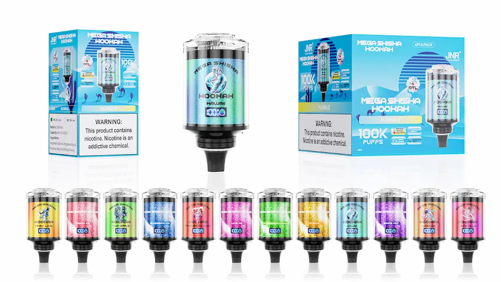 JNR Mega Shisha Hookah 100K Puff Disposable Vape Packaging