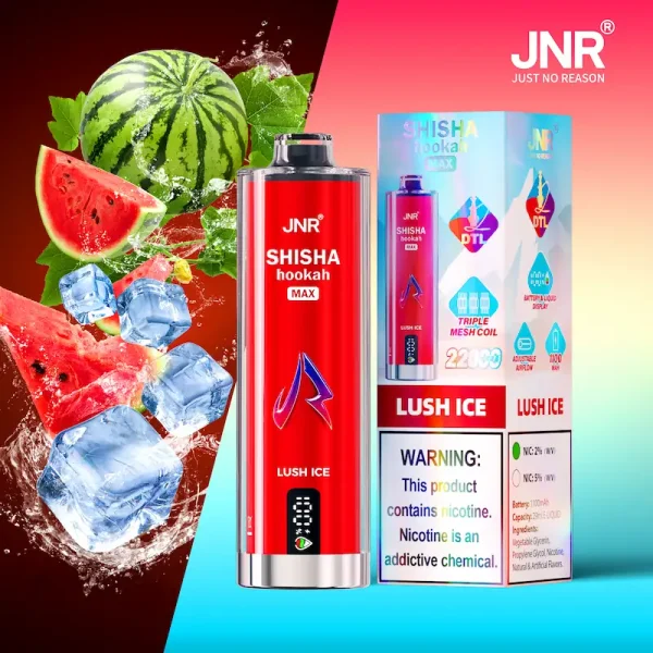 JNR Shisha Hookah Max 22K Puffs Lush Ice Disposable Vape
