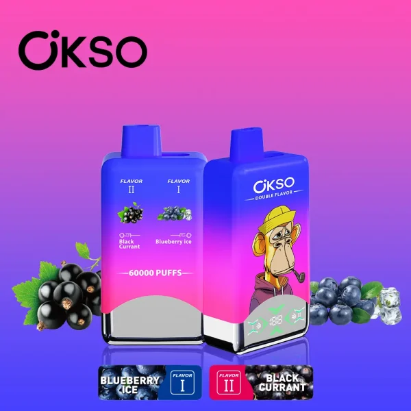 OKSO 60000 60K puffs dual flavor disposable vape Blueberry Ice and Black Currant