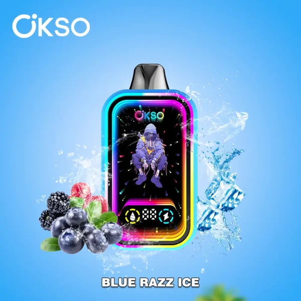 OKSO Magic Mirror 50000 50K puffs RGB Lights disposable vape – Blue Razz Ice flavor