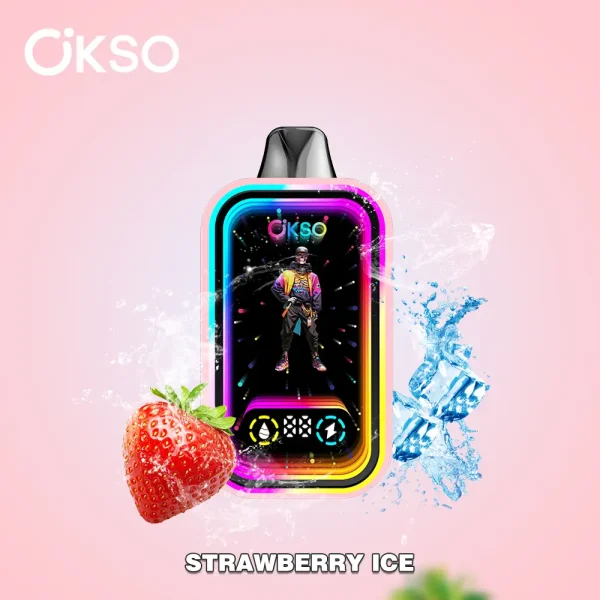 OKSO Magic Mirror 50000 50K puffs RGB Lights disposable vape – Strawberry Ice flavor