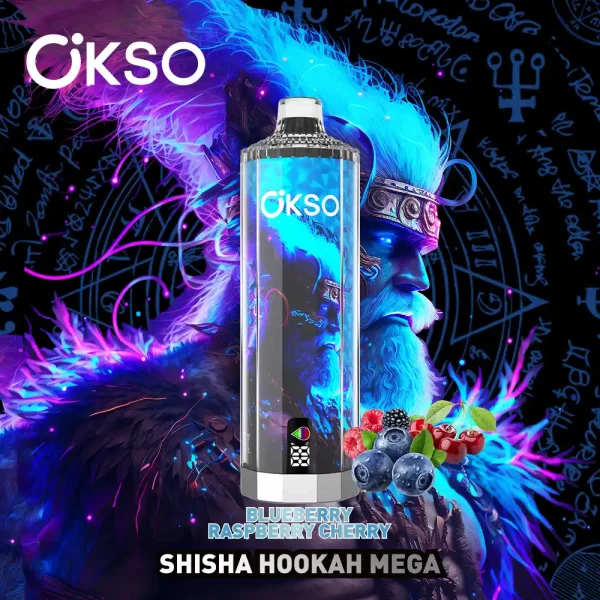 OKSO Shisha Hookah Mega 50000 50K puffs disposable vape – Blueberry Raspberry Cherry flavor