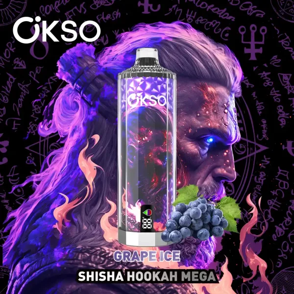 OKSO Shisha Hookah Mega 50000 50K puffs disposable vape – Grape Ice flavor