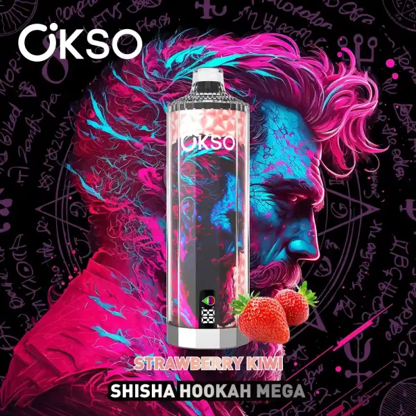 OKSO Shisha Hookah Mega 50000 50K puffs disposable vape – Strawberry Kiwi flavor