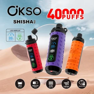 OKSO Shisha Max 40000 40K puffs dual mode hookah disposable vape main product image with hookah style design