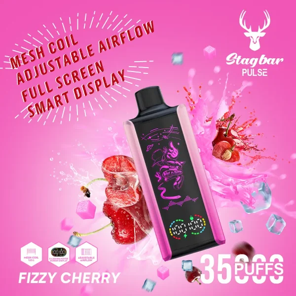 Stagbar Pulse 35000 35K puffs disposable vape - Fizzy Cherry flavor