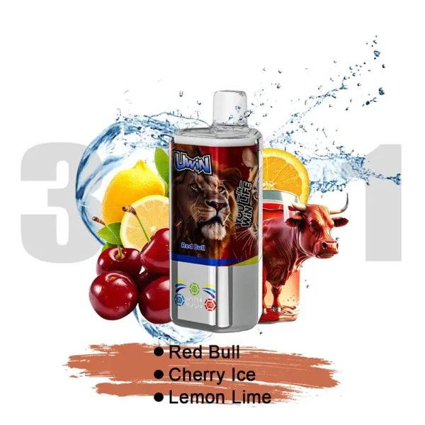 Uwin Tornado 60000 60K puffs triple flavor disposable vape - Red Bull, Cherry Ice, Lemon Lime