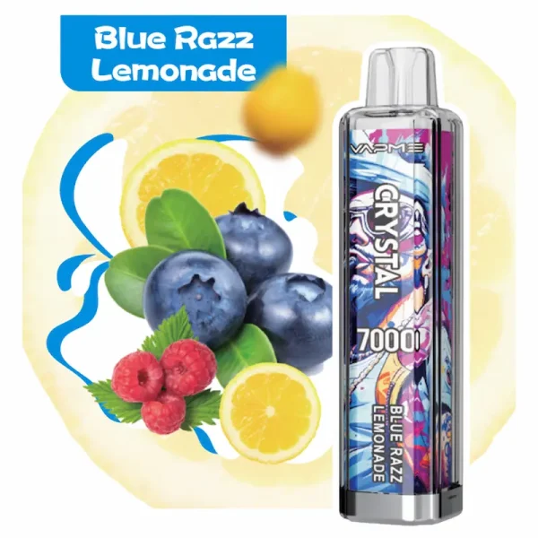VAPME Crystal 7000 7K puffs disposable vape - Blue Razz Lemonade flavor