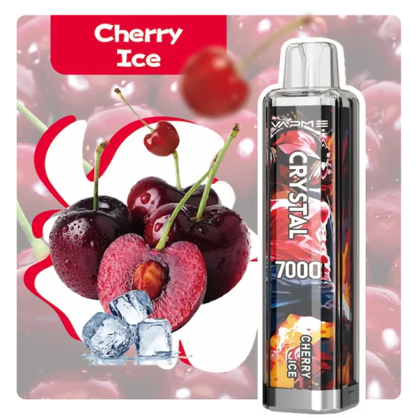 VAPME Crystal 7000 7K puffs disposable vape - Cherry Ice flavor