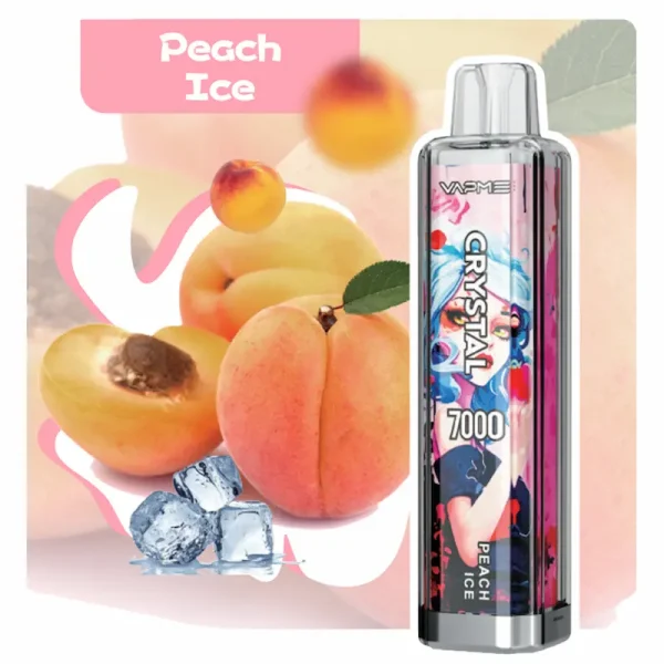 VAPME Crystal 7000 7K puffs disposable vape - Peach Ice flavor
