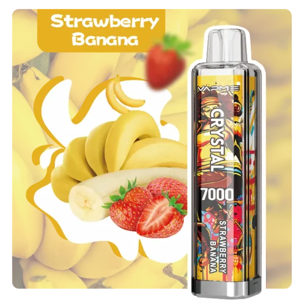 VAPME Crystal 7000 7K puffs disposable vape Strawberry Banana flavor