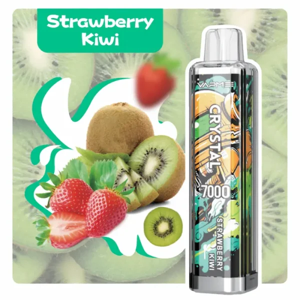 VAPME Crystal 7000 7K puffs disposable vape - Strawberry Kiwi flavor