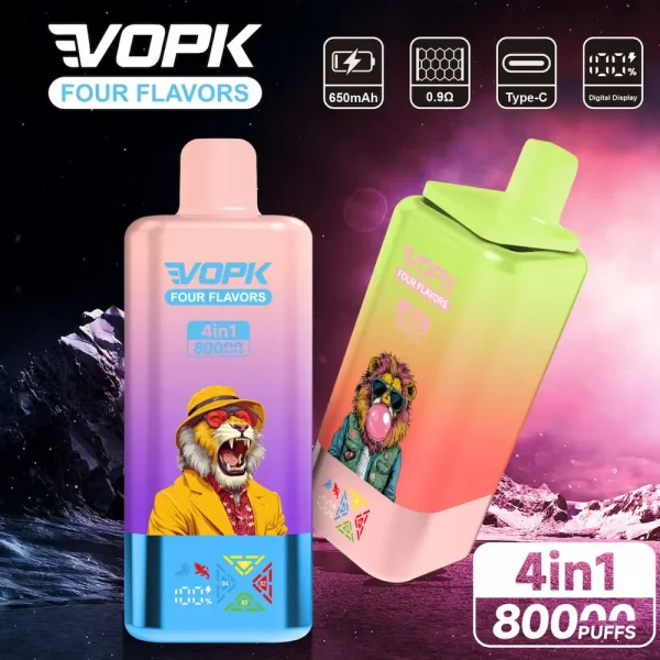 VOPK 80000 80K puffar fyra smaker engångs vape huvudproduktbild
