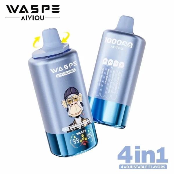 WASPE 100000 100K puffs 4-in-1 disposable vape - Blueberry Raspberry, Blueberry Lemonade, Mixed Berries, Grape Honey Ice