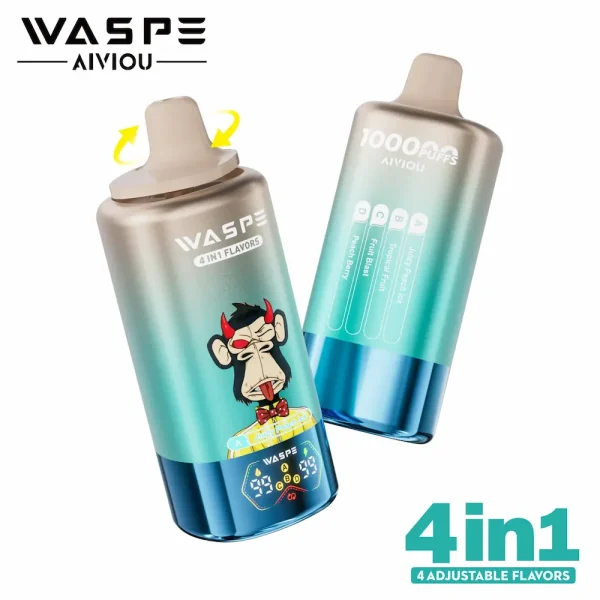 WASPE 100000 100K puffs 4-in-1 disposable vape - Juicy Peach Ice, Tropical Fruit, Fruit Blast, Peach Berry