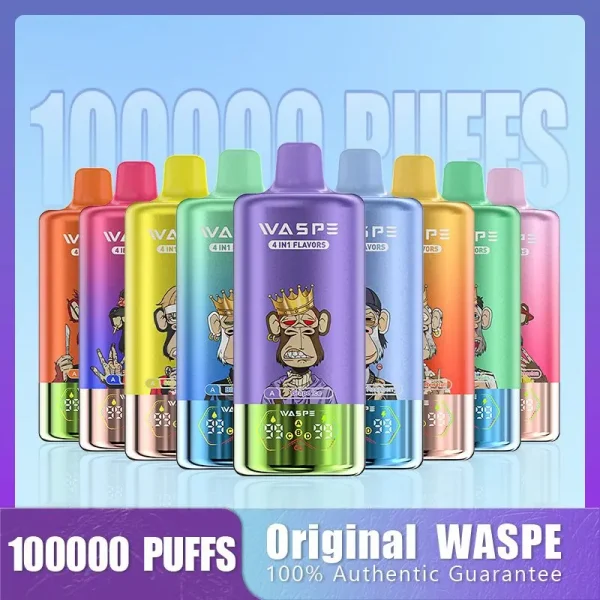 WASPE 100000 100K puffar 4-i-1 smak engångs vape huvudproduktbild