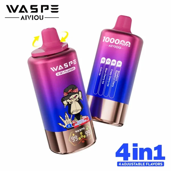 WASPE 100000 100K puffs 4-in-1 disposable vape - Strawberry Raspberry Cherry, Crazy Cherry Ice, Blue Cherry Ice, Cola Ice