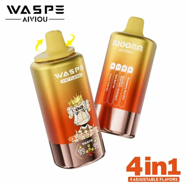 WASPE 100000 100K puffs 4-in-1 disposable vape - Strawberry Red Bull, Strawberry Watermelon Bubblegum, Red Bull Ice, Cherry Cola Ice