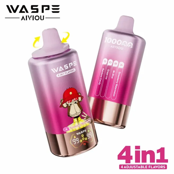 WASPE 100000 100K puffs 4-in-1 disposable vape - Strawberry Watermelon, Mr. Blue, Grape Ice, Rainbow Candy