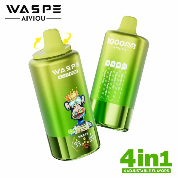 WASPE 100000 100K puffs 4-in-1 disposable vape - Watermelon Ice, Strawberry Kiwi, Raspberry Watermelon, Lemon Lime