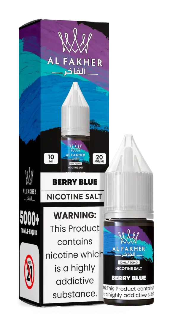Al Fakher Berry Blue Nicotine Salt E-Liquid 10ml 20mg – Sweet and Juicy Blueberry Vape Juice