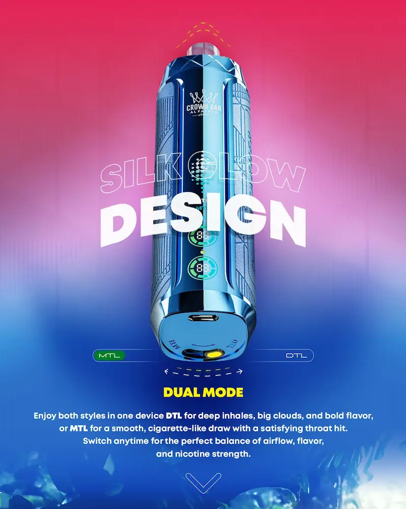 Al Fakher Crystal V2 8K engangs vape dual mode MTL og DTL kontrol