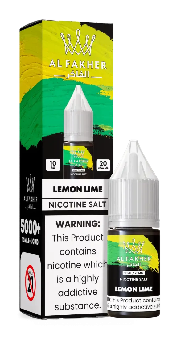 Al Fakher Lemon Lime Nicotine Salt E-Liquid 10ml 20mg – Citrusy Lemon and Lime Vape Juice