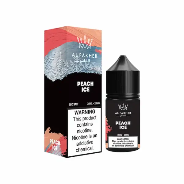 Al Fakher Peach Ice Nic Salt E-Liquid 30ml 30mg – Sweet Peach Menthol Vape Juice