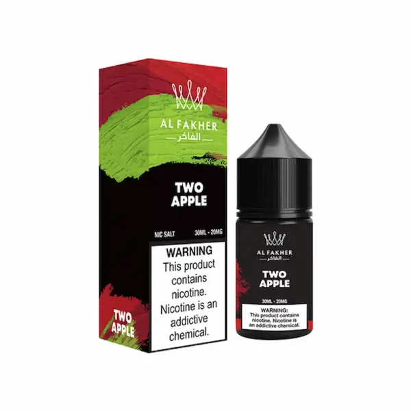 Al Fakher Two Apple Nic Salt E-Liquid 30ml 30mg – Double Apple Shisha Inspired Vape Juice