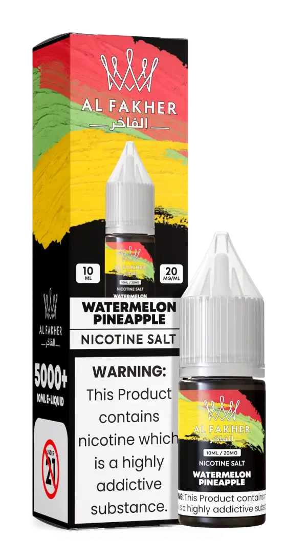 Al Fakher Watermelon Pineapple Nicotine Salt E-Liquid 10ml 20mg – Tropical Watermelon Pineapple Vape Juice