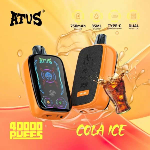 ATVS DE023 40000 puffs smart screen disposable vape - Cola Ice flavor